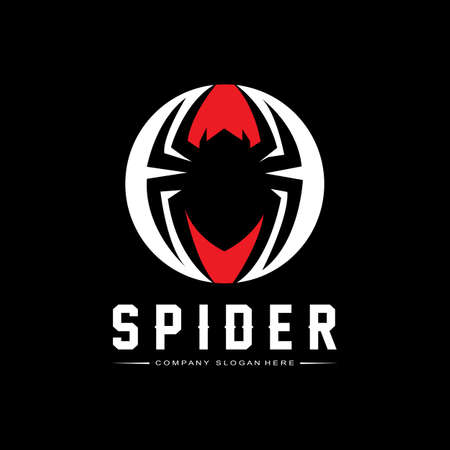 Spider and Cobweb Logo Vector Icons,animals making nests,for Halloween,costumesのイラスト素材