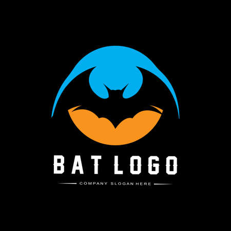 halloween bat and haunted house logo template vector iconのイラスト素材