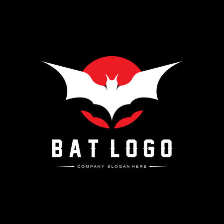 halloween bat and haunted house logo template vector iconのイラスト素材
