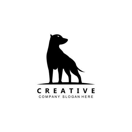 dog logo icon vector, loyal and cute animal, inspiration, templateのイラスト素材