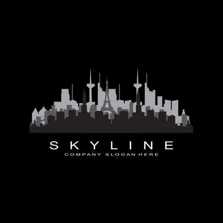 City Skyline,Skyscraper for Urban Real Estate Building Logo Design Vectorのイラスト素材