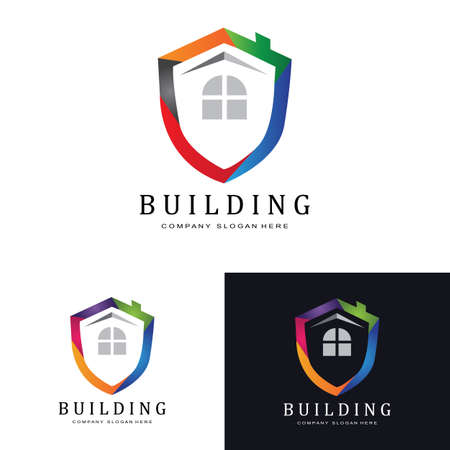 Urban building construction logo icon symbol, house, apartment, city viewのイラスト素材