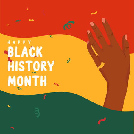 black history month day icon background vector design commemorating africaのイラスト素材