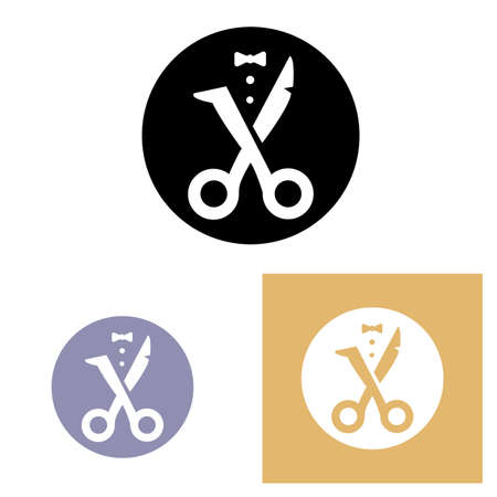 Barber tool scissors logo icon background symbolのイラスト素材