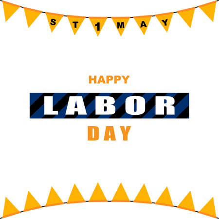 vector illustration of labor day logo, hard worker, strong man, world changer, spirit of work design suitable for company, background, flayer, sticker, screen printingのイラスト素材