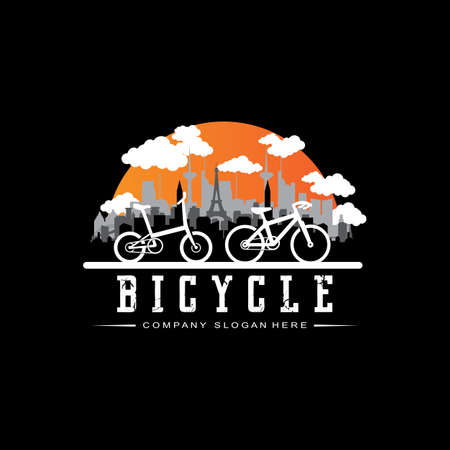 Bike Logo Icon Vector, vehicle for sports, racing, casual, downhill, retro templateのイラスト素材