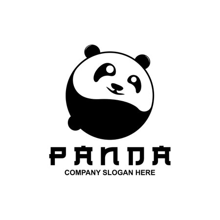 cute panda logo vector design ,animal background illustrationのイラスト素材