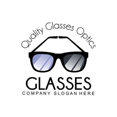glasses logo design, vector illustration of optical tools to style and maintain eye healthのイラスト素材