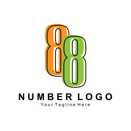 Number 8 eight logo design premium icon vector illustration for company banner sticker product brandのイラスト素材