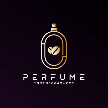 Luxury perfume bottle logo design, illustration for cosmetics, beauty, salon, company products,のイラスト素材