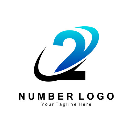 Number 2 two logo design premium icon vector illustration for company banner sticker product brandのイラスト素材