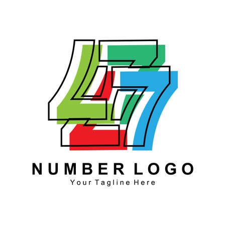 Number 7 seven logo design premium icon vector illustration for company banner sticker product brandのイラスト素材