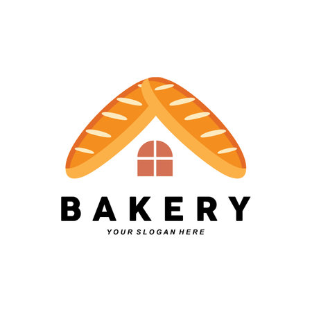 bread logo, wheat food design illustration, bakery vector, cup cakeのイラスト素材
