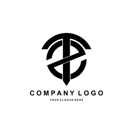 TZ or ZT Font Logo, T and Z Letter Icon Vector, Company Brand Design Illustration, Sticker, Screen Printingのイラスト素材