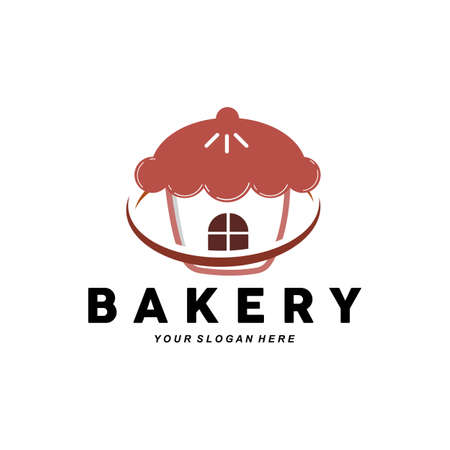 bread logo, wheat food design illustration, bakery vector, cup cakeのイラスト素材
