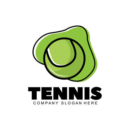 tennis court sport logo vector, padel illustration design, tennis ballのイラスト素材