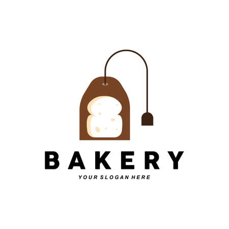 bread logo, wheat food design illustration, bakery vector, cup cakeのイラスト素材