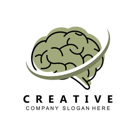 simple brain icon design vector