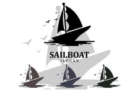 Asian Traditional Sailboat symbol design logoのイラスト素材