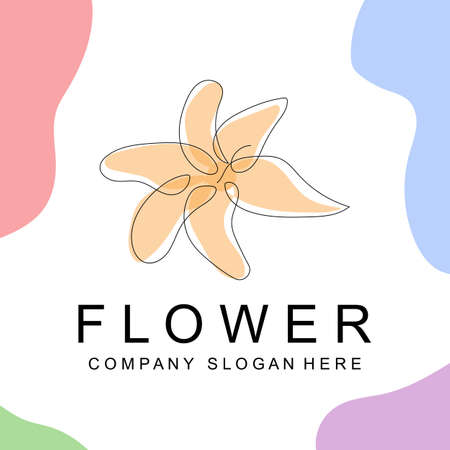 Floral Logo Design, Vector Illustration Style Line Icon Abstract artworkのイラスト素材