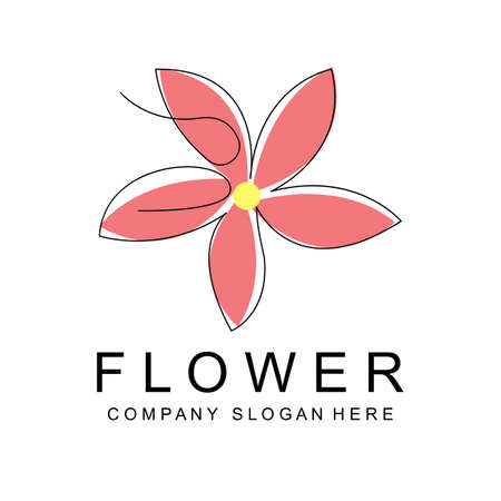 Floral Logo Design, Vector Illustration Style Line Icon Abstract artworkのイラスト素材
