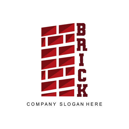 Brick Logo Design, Building Material Illustration, Construction Company Product Brand Iconのイラスト素材