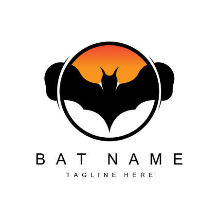 night animal halloween bat logo vector symbol