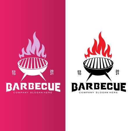 Vintage Retro Rustic barbecue logo. Food or grill design, icon vector illustrationのイラスト素材