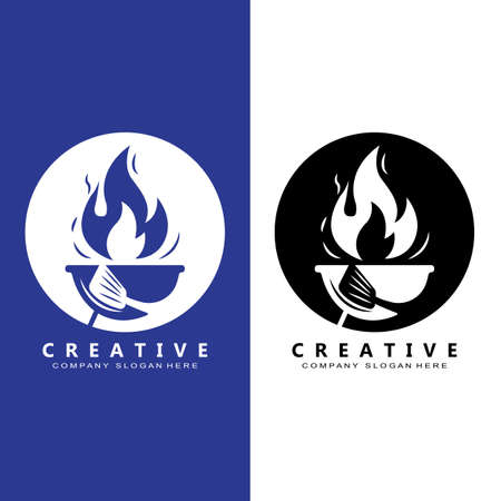 Vintage Retro Rustic barbecue logo. Food or grill design, icon vector illustrationのイラスト素材