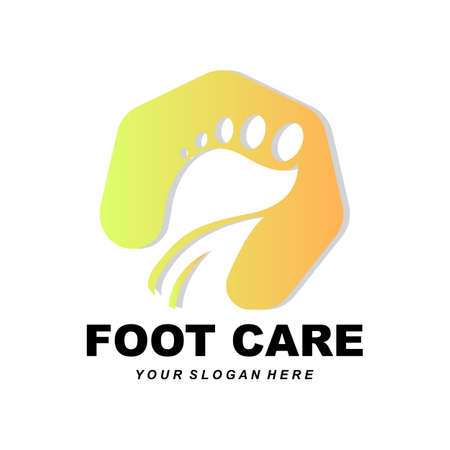 Foot Care Logo Design Health Illustration Woman Pedicure Salon Vectorのイラスト素材