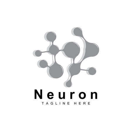 Neuron Logo Design Vector nerve cell illustration Molecular DNA health brandのイラスト素材