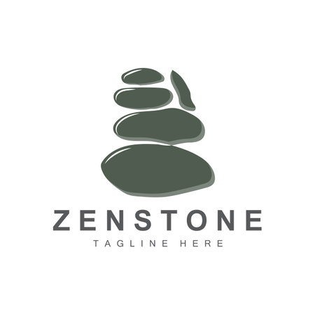 Balance Stone Logo Design, Vector Therapy Stone, Massage Stone, Hot Stone And Zenstone, Product Brand Illustrationのイラスト素材