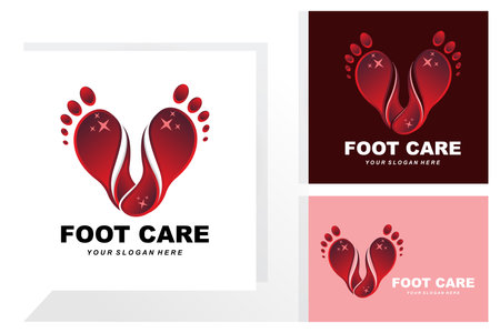 Foot Care Logo Design Health Illustration Woman Pedicure Salon Vectorのイラスト素材