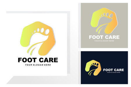 Foot Care Logo Design Health Illustration Woman Pedicure Salon Vectorのイラスト素材