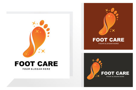 Foot Care Logo Design Health Illustration Woman Pedicure Salon Vectorのイラスト素材