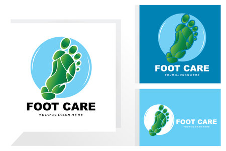 Foot Care Logo Design Health Illustration Woman Pedicure Salon Vectorのイラスト素材