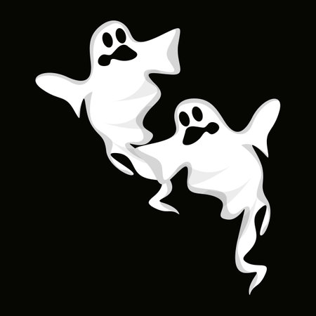 Ghost Logo Design, Halloween Icon, Halloween Costume Illustration, Celebration Banner Templateのイラスト素材
