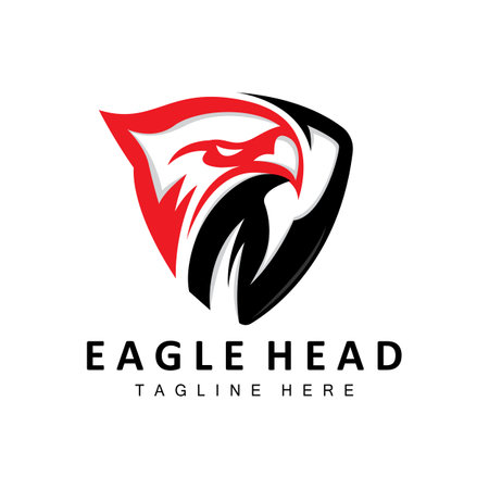 Eagle Head Logo Design, Flying Feather Animal Wings Vector, Product Brand Icon Illustrationのイラスト素材