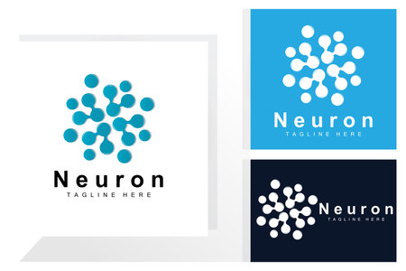 Neuron Logo Design Vector nerve cell illustration Molecular DNA health brandのイラスト素材