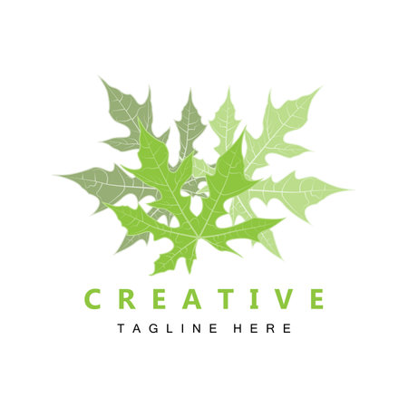Leaf Logo, Green Plant Vector, Tree Vector, Product Brand Illustrationのイラスト素材