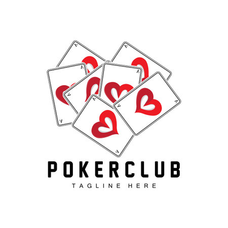 Poker Casino Card Logo, Diamond Card Icon, Hearts, Spades, Ace. Gambling Game Poker Club Designのイラスト素材