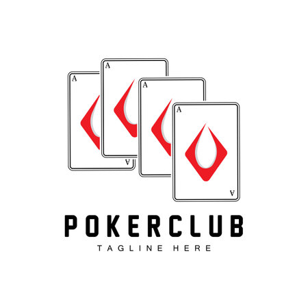 Poker Casino Card Logo, Diamond Card Icon, Hearts, Spades, Ace. Gambling Game Poker Club Design