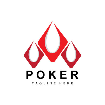 Poker Casino Card Logo, Diamond Card Icon, Hearts, Spades, Ace. Gambling Game Poker Club Designのイラスト素材