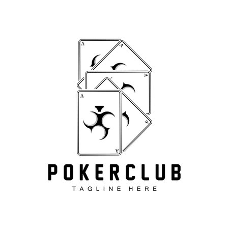 Poker Casino Card Logo, Diamond Card Icon, Hearts, Spades, Ace. Gambling Game Poker Club Designのイラスト素材
