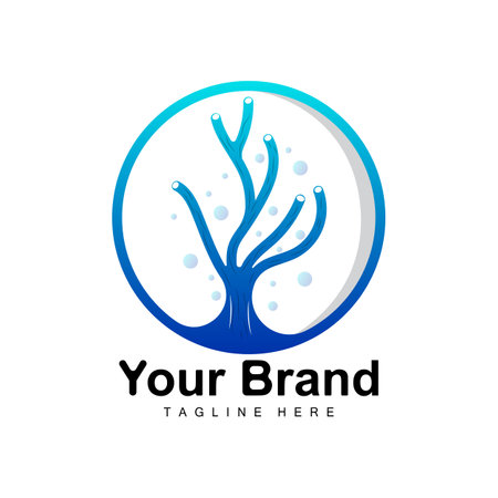 Coral Logo, Sea Plants Place Marine Animals, Ocean Vector, Seaweed Iconsのイラスト素材