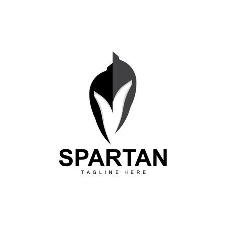 Spartan Logo, War Helmet Suit Vector, Barbarian Armor Icon, Viking, Gym Fit Design, Fitnessのイラスト素材