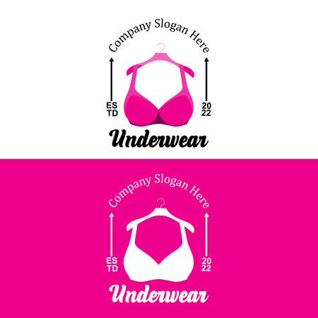 Underwear Logo, Women's Bra Vector, Women's Fashion Designのイラスト素材