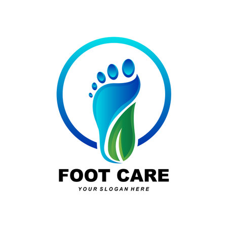 Foot Care Logo Design Health Illustration Woman Pedicure Salon Vectorのイラスト素材