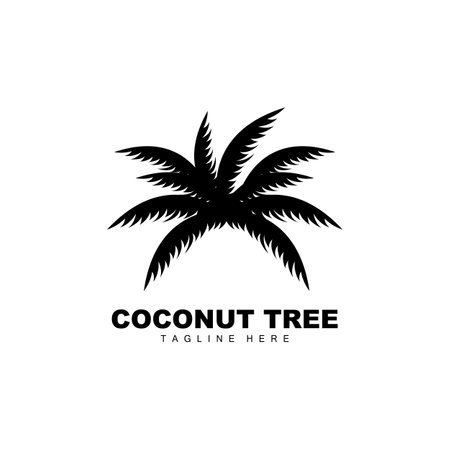 Coconut Tree Logo, Ocean Tree Vector, Design For Templates, Product Branding, Beach Tourism Object Logoのイラスト素材