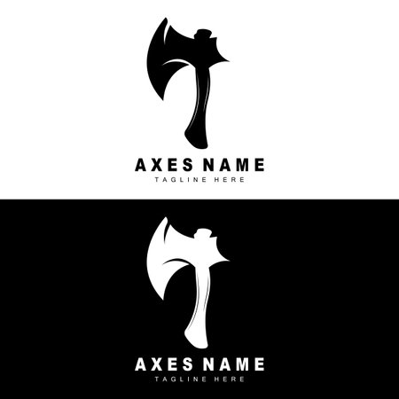 Ax Logo Design, War Tool Illustration and Woodcutter Vectorのイラスト素材